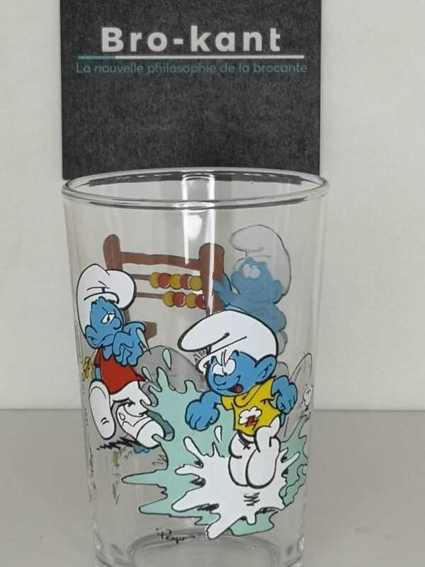 Verre à moutarde : Schtroumpf billes et flaque