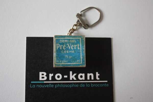 Porte clé vintage - pré-vert demi-sel crème
