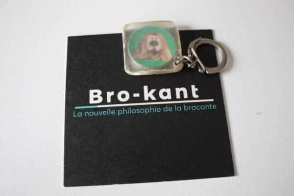 Porte clé vintage - le manège enchanté Pollux - ORTF carré fond vert