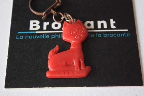 Porte clé vintage - Chat rouge Fido