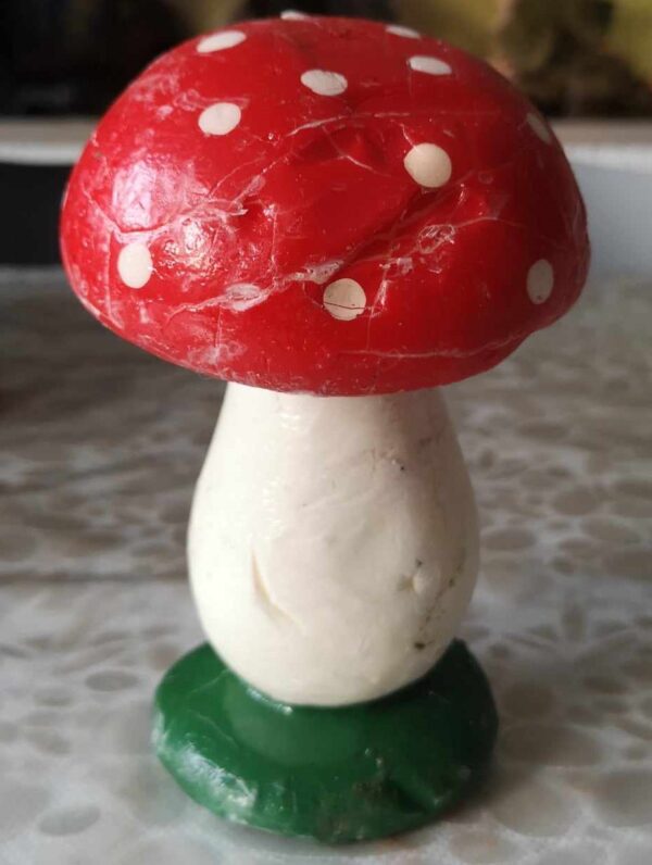 Bougie de Noël en forme de champignon - Décoration festive pour les fêtes de fin d'année