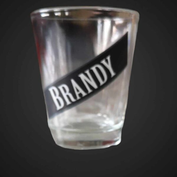 Verre à alcool de petite taille (6cm) inscription Brandy - Bro-kant