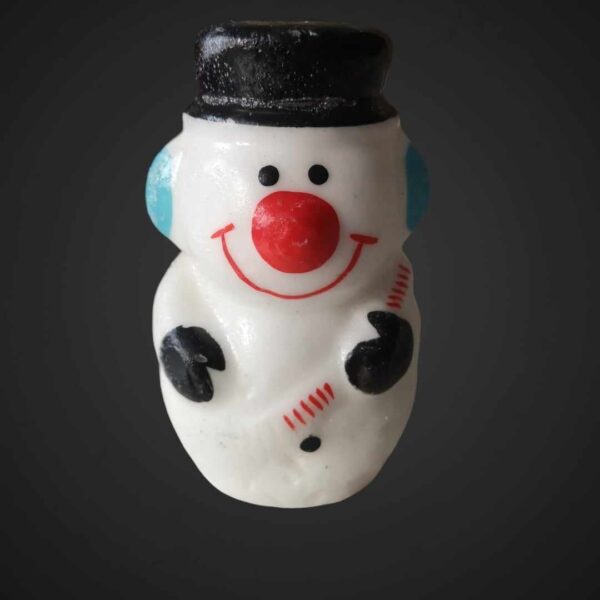 Bougie de Noël en forme de bonhomme de neige - Accessoire festif pour décorer votre maison