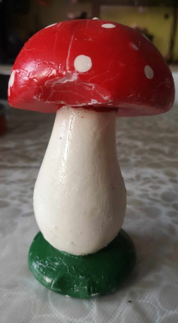 Bougie de Noël en forme de champignon - Décoration festive pour les fêtes de fin d'année