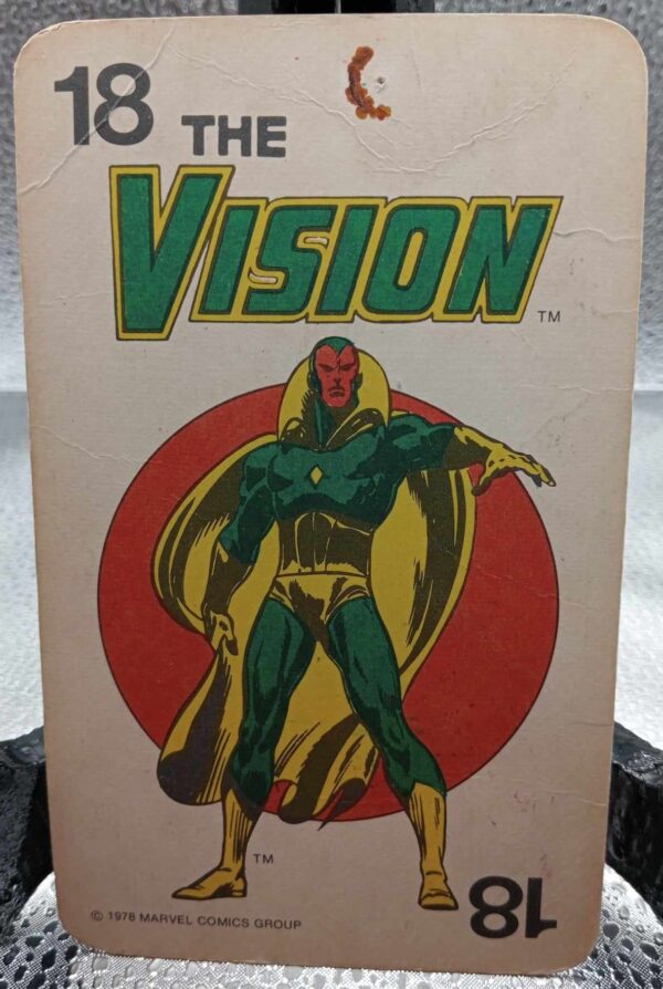 Bro-kant - Jeu de cartes Marvel Comics Super Heroes 1978 - The Vision